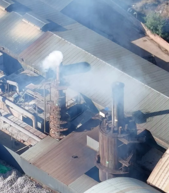 冲天炉现场烟气排放治理前状况